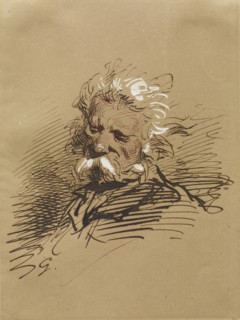 Head of an Old Man, 1852-1866. Creator: Paul Gavarni.