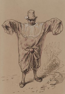 Man in a Clown Suit, 1852-1866. Creator: Paul Gavarni.