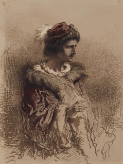 Half-length Male Figure in Sixteenth-century Costume, 1855-1867. Creator: Paul Gavarni.