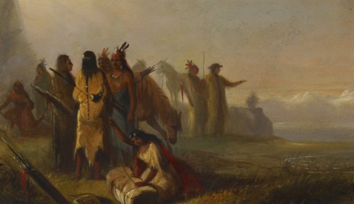 Scene of Trappers and Indians, before 1842. Creator: Alfred Jacob Miller.