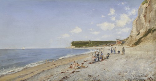 The Beach at Fécamp, 1875. Creator: Emile Flick.