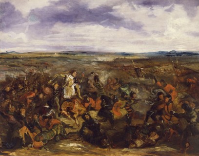 Sketch for the Battle of Poitiers, 1829-1830. Creator: Eugene Delacroix.