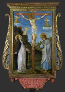 The Crucifixion; Saint Michael, c1480-1490. Creator: Lorenzo d'Alessandro.