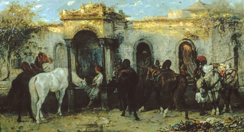 Arabs in Egypt, Sunrise, 1867. Creator: Christian Adolf Schreyer.