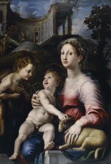 The Madonna and Child with Saint John the Baptist, 1522-1524. Creator: Giulio Romano.