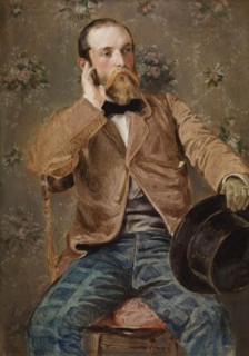 Self-Portrait with Flowered Wallpaper, 1848-1850 (?). Creator: Richard Caton Woodville.