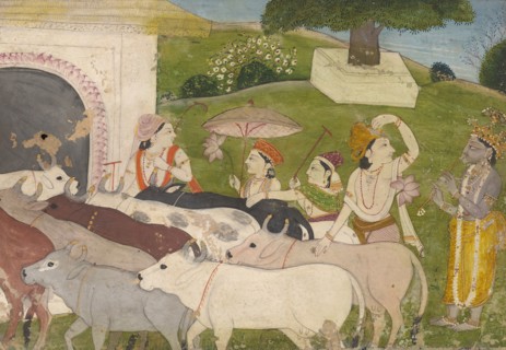Krishna and the Cowherds, mid 19th century. Creator: Unknown.