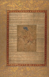 Single Leaf of a Man on a Donkey, early 11th century AH/AD 17th century. Creator: Unknown.