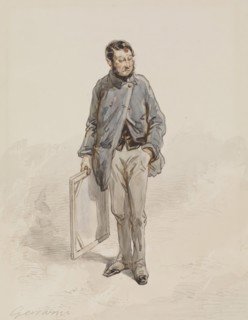 Artist with Canvas, 1855-1866. Creator: Paul Gavarni.