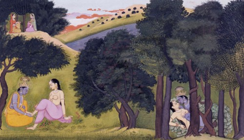 Krishna and Radha as Lovers, from a "Gitagovinda" Series, c1780. Creator: Unknown.