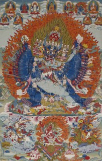 Vajrabhairava with Vajravetali, 18th century. Creator: Unknown.