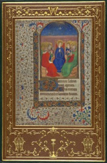 Virgin Mary with saints, miniature from a Book of Hours, 1475-1500. Creator: Unknown.