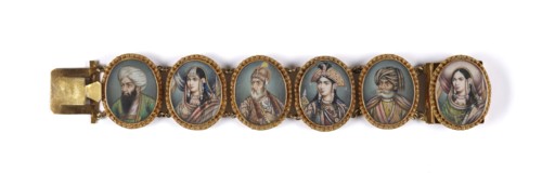 Bracelet with Portrait Miniatures, 1860-1870. Creator: Unknown.