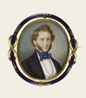 Brooch with Portrait Miniature, mid 19th century. Creator: Unknown.