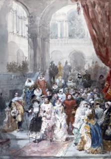 Study for a Painting of a Costume Ball Given by the Princess of Sagan, 1883. Creator: Eugene Louis Lami.