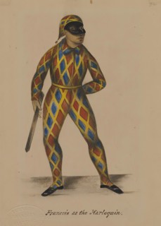 Françoise Ravel as the Harlequin, 1855-1859. Creator: Alfred Jacob Miller.