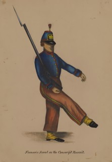 Françoise Ravel as the Conscript Recruit, 1855-1859. Creator: Alfred Jacob Miller.