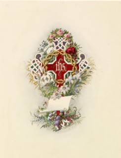 Cross And Crown Of Thorns And Flowers, 1805-1875. Creator: Adolf Schrodter.