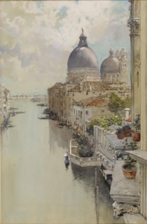 Over a Balcony, View of the Grand Canal, Venice, c1897. Creator: Francis Hopkinson Smith.