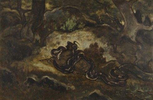 Python Crushing a Gnu, c1850s-1860s. Creator: Antoine-Louis Barye.