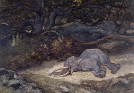 Elephant Asleep, c1850s-1860s. Creator: Antoine-Louis Barye.