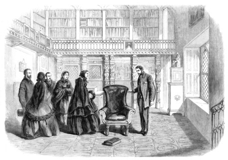 The Empress Eugenie in Sir Walter Scott's study at Abbotsford, 1860. Creator: Unknown.