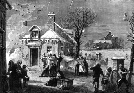 The House on Fire on Christmas Eve, 1860. Creator: Unknown.