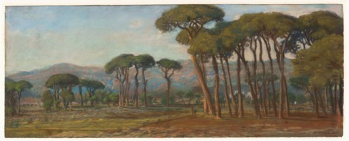 Extensive Landscape with a Village and Hillside in the Distance, c. 1860. Creator: Félix Hippolyte Lanoue.