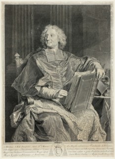 Portrait of Cardinal de Polignac, 1729. Creator: François Chereau the Elder.