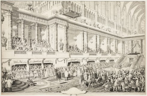 Oath of Louis XVI at his Investiture, 1779. Creator: Jean-Michel Moreau.