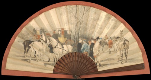 Fan: The Races at La Marche, 1885. Creator: John-Lewis Brown.