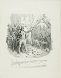 Come in, Ladies and Gentlemen, Inside you'll see the Famous Lithographantoccini Family...F..., 1824. Creators: Hippolyte Bellangé, François le Villain.
