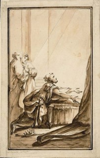 King David Kneeling in Penitence, n.d. Creator: Louis-Joseph Le Lorrain.