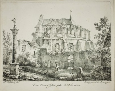 View of a Church Near l'Isle-Adam, 1819. Creator: Louis Jules Federe Villeneuve.