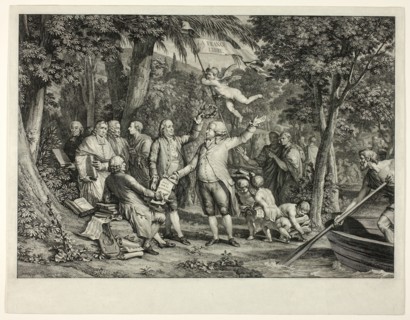 Mirabeau Arrives at the Elysian Fields, Published 1792. Creator: Louis Joseph Masquelier.