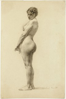 Standing Female Nude, 1881. Creator: Marie Alexandrine Mathieu.