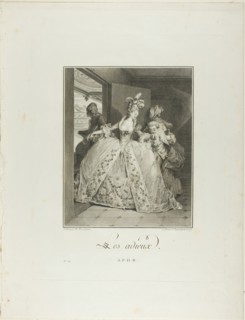 Goodbyes, from Monument du Costume Physique et Moral de la fin du Dix-huitième siècle, 1777. Creator: Nicolas Delaunay.