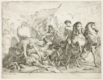 Antiochus Falling from His Chariot, 1739. Creator: Noël Hallé.