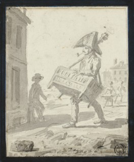 Soldier Carrying a Piece of Furniture, 1781/1823. Creator: Paul Grégoire.