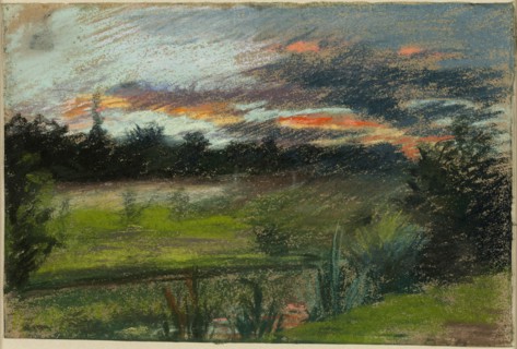 Blue and Orange Sky, 1838/40. Creator: Paul Huet.