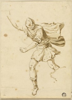 Running Roman Warrior, Pointing Upwards with Right Hand, n.d. Creator: Philippe Louis Parizeau.