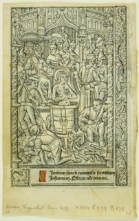The Martyrdom of Saint John the Evangelist (recto), and December Calendar (verso), from..., 1496/97. Creator: Philippe Pigouchet.