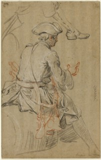 Sketch of Man on Horseback, with Separate Sketch of his Right Foot, n.d. Creator: Pierre Lenfant.