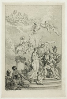 Allegory of the Marriage of the Dauphin Louis to the Infanta Maria Theresa of Spain, n.d. Creator: Pierre Antoine Baudouin.