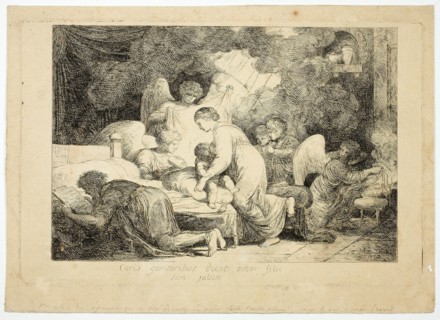 The Holy Family Served by Angels, 1773. Creator: Simon Julien.