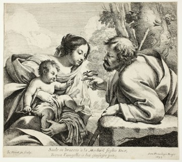 Holy Family With a Bird, 1633. Creator: Simon Vouet.