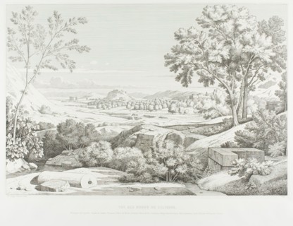 View from the Banks of the Illisós: Mountains of the Argolid, Temple of Olympic Jupiter, t..., 1846. Creator: Theodore Caruelle d'Aligny.