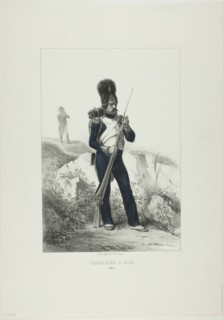 Grenadier on Foot, Elba, 1846. Creators: Théodore Valerio, Auguste Raffet.
