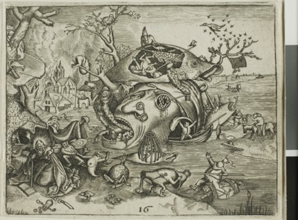 The Temptation of Saint Anthony, plate 16 from the Emblemata Secularia, published 1596 or 1611. Creator: Johann Theodor de Bry.
