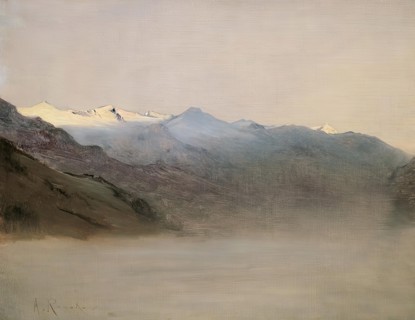 The Gastein valley in the fog, 1877. Creator: Anton Romako.